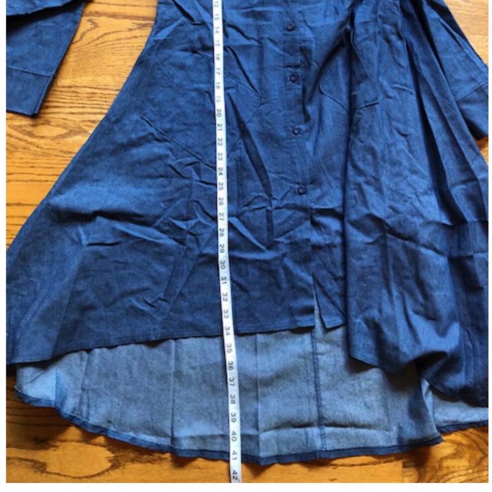 Casual soft denim jean shirt dress - Picture 10 of 11